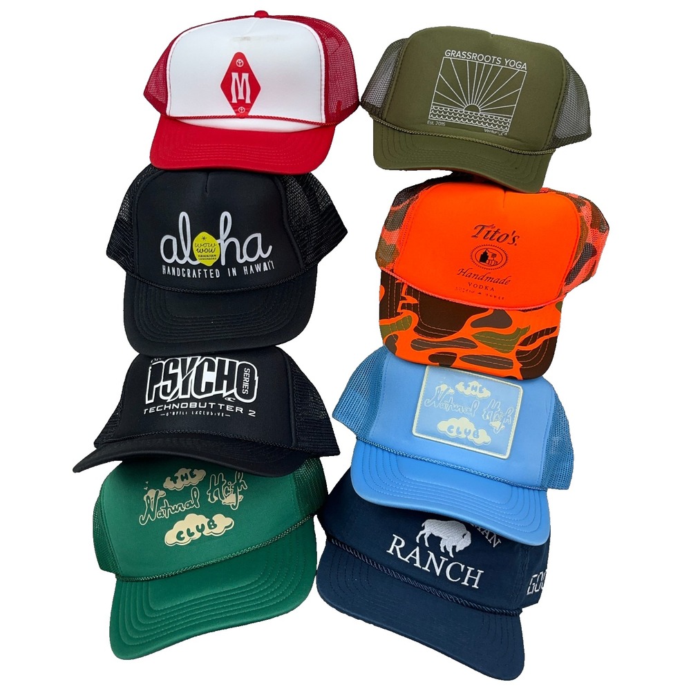 Trucker Hat Lot Cap Snapback Mesh Back Vintage Retro Y2K Deadstock Advertising